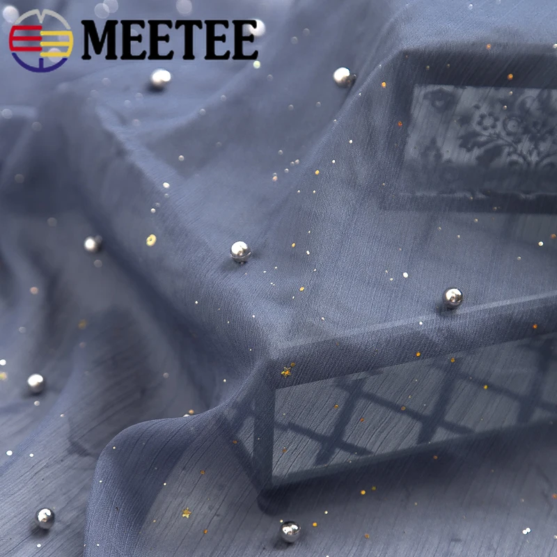 Meetee 100/x см Пылезащитная сетчатая пряжа бисерная ткань тюль органза креп для
