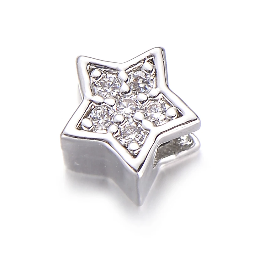 Pipitree 5 шт./лот оптовая продажа прозрачный CZ Циркон Звезда бусины амулеты подходит