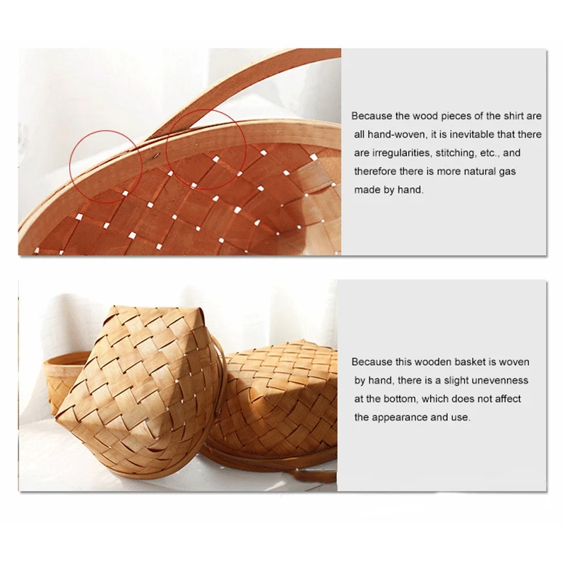 Ручной ротанг контейнер для хранения корзина деревянная с ручкой | Дом и сад