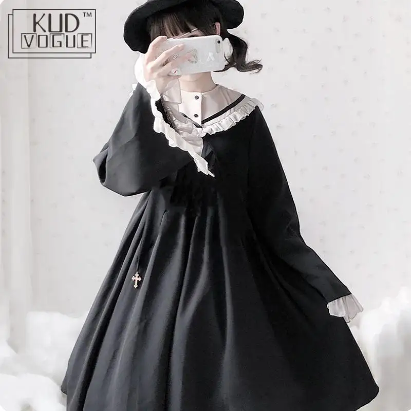 Платье для хеллоуина с длинным рукавом девочек темное холодное шикарное