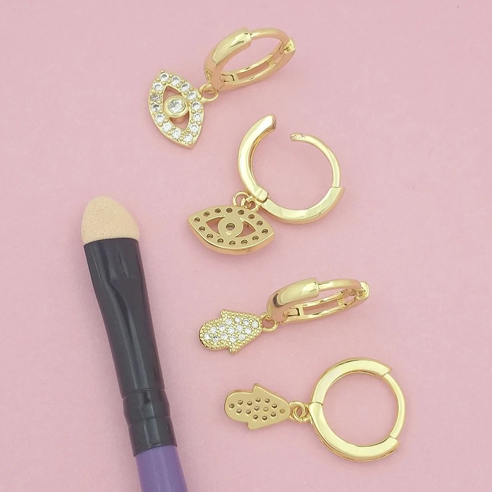 Женские Висячие серьги в уличном стиле с цирконием дешевые золотым наполнителем