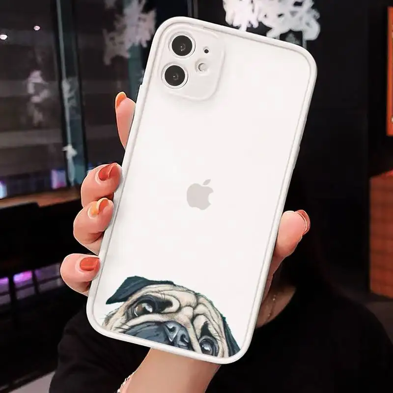 

Dog French Bulldog cute cartoon Phone Cases matte transparent For iphone 7 8 11 12 plus mini x xs xr pro max cover