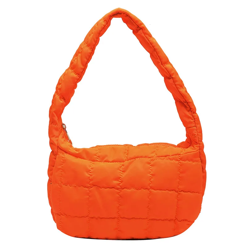 

Small Down Fabric Underarm Bags for Women 2021 Lattice Designer Luxury Fashion Armpit Shoulder Bag Purses and Handbags