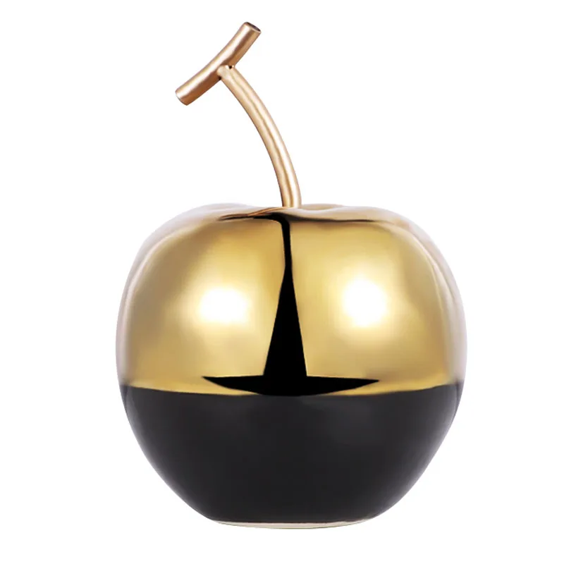 Скандинавская Золотая керамическая фигурка яблока миниатюрная модель