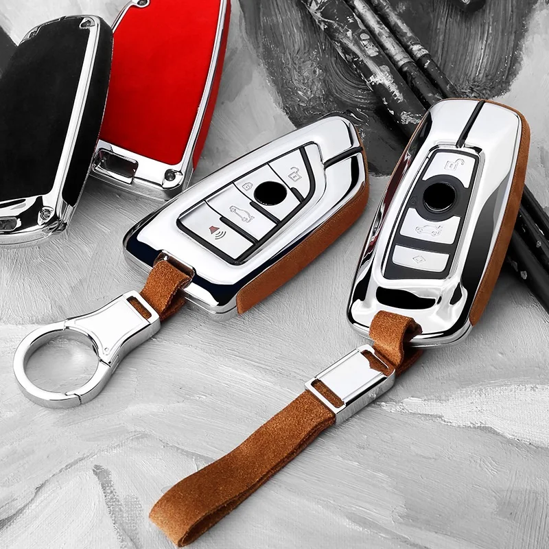 

Car Galvanzed Alloy&Leather Key Holder Case Cover For BMW 520 525 f30 f10 F18 118i 320i for bmw X3 X4 M3 M4 M5 E34 E90 E60 E36