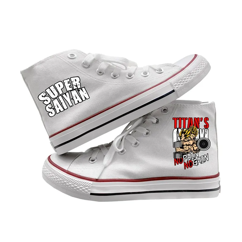 Японские Аниме Жемчуг дракона Вегета ГОКу Печатные Высокие парусиновые туфли