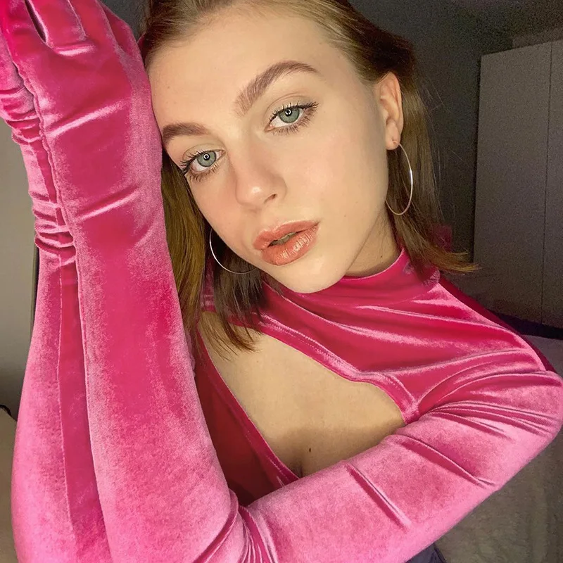 

New Flannel Bodysuit Women Ladies Slim Stretch Solid LongSleeve Body Bodysuits Rompers Womens Jumpsuit Give Gloves Ropa De Mujer