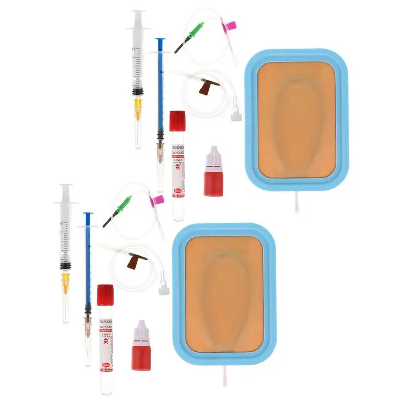 2 Sets Venipuncture IV Injection Training Pad Silicone Human Skin Suture Model Medical Blood Sampling | Канцтовары для офиса и