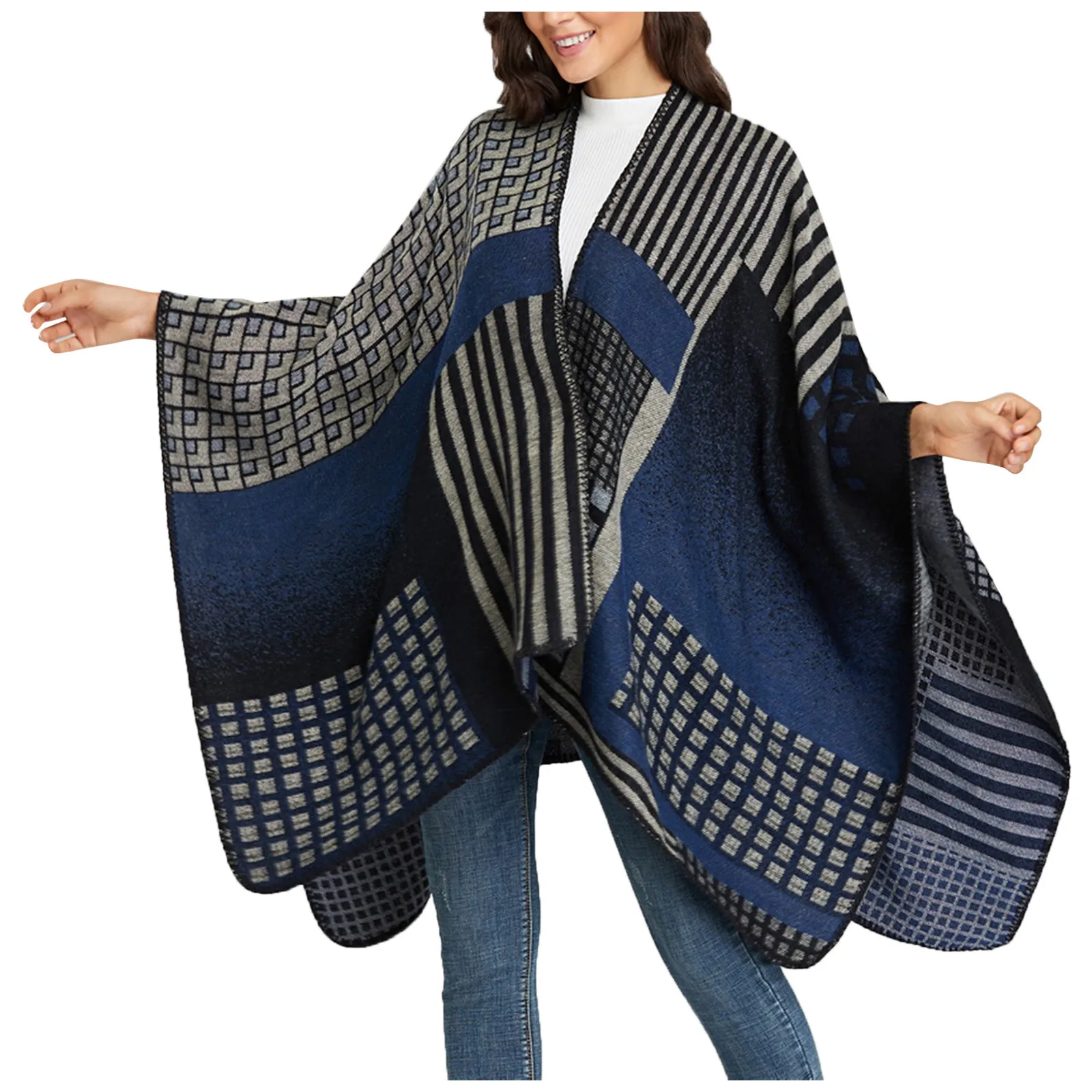 Модный женский шарф в полоску Сезон осень-зима Кашемировые теплые толстые мягкие