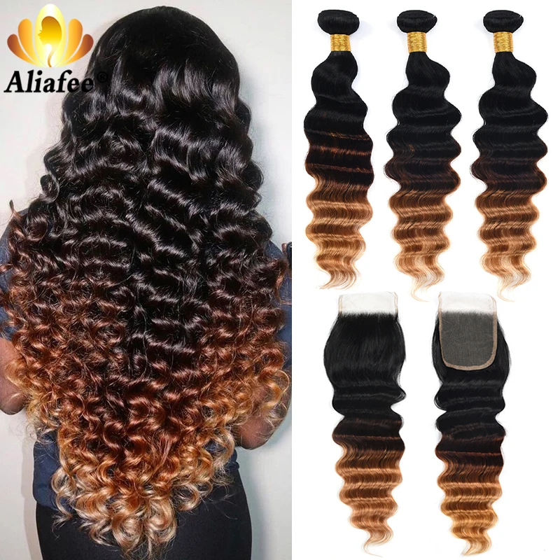 Омбре медовый блонд цветной 13x4 фронтальный с бразильскими волосами свободные