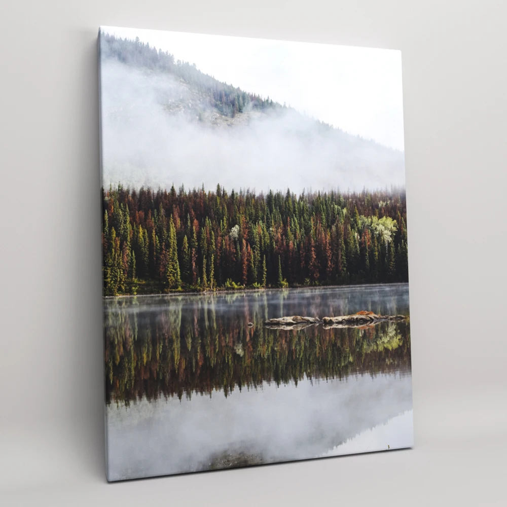 Poster on canvas home decor picture for interior &quotfog forest&quot a wooden stretcher size 30x40 cm | Painting &amp Calligraphy