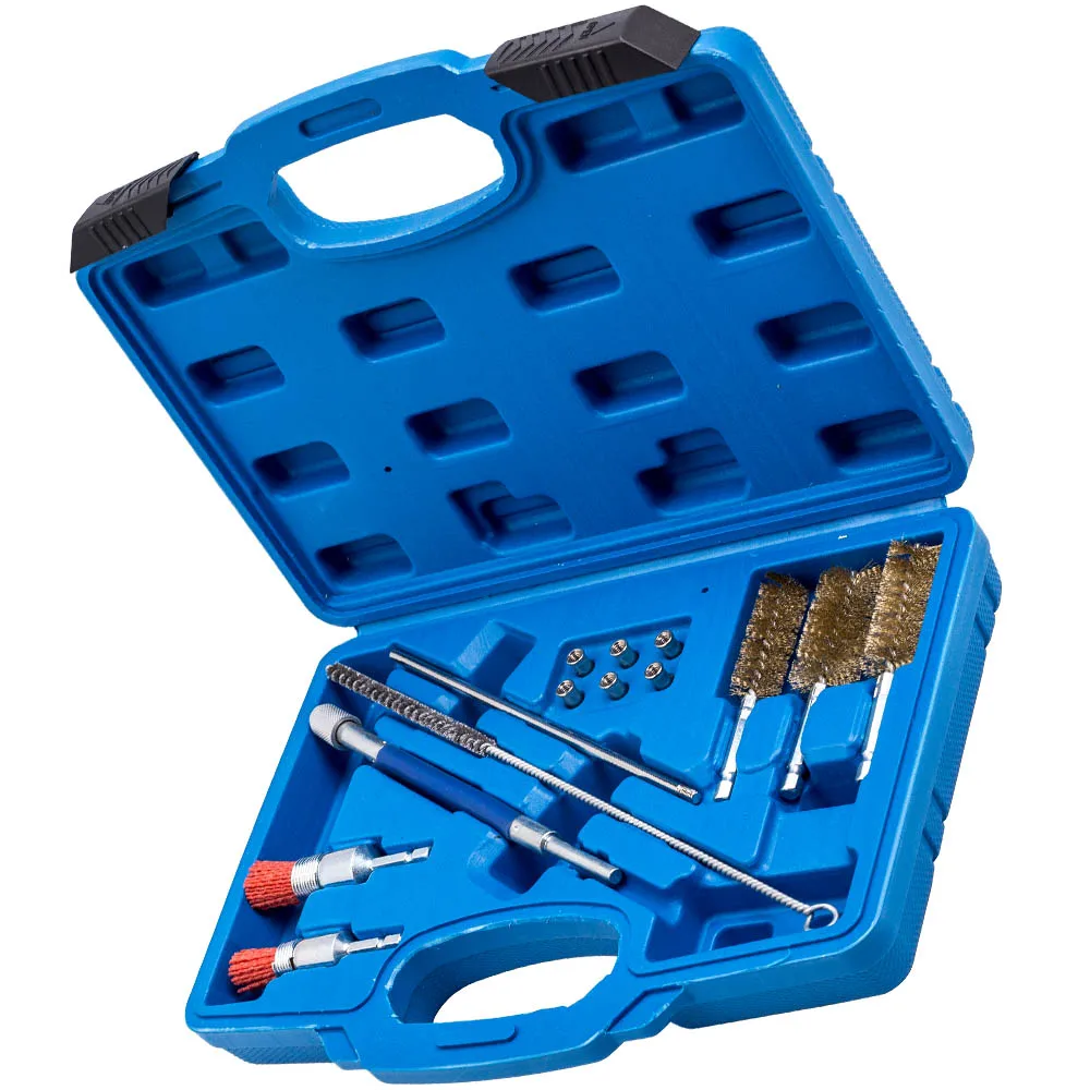 14pcs Universal Injector Seats Cleaning Brush Set Diesel Injectors Tool Cleaner Brushes Driver Port Sealing Plugs Tools Kit |