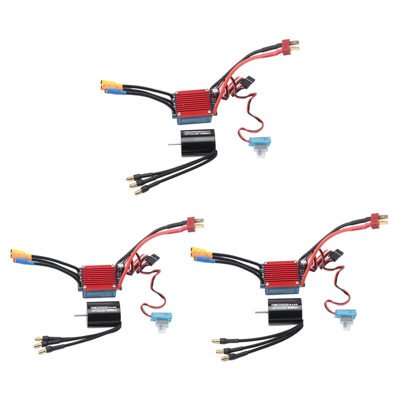 

Motor ESC Kit 2430 Motor 4P Sensorless Brushless Motor and 25A Brushless ESC for 1/16 1/18 RC Car Truck