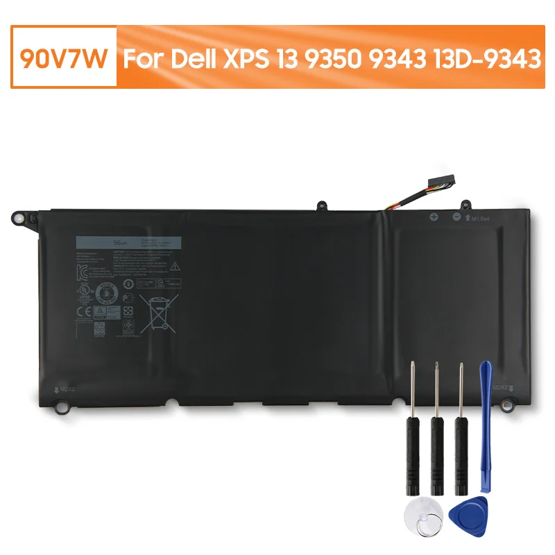 Оригинальная сменная батарея для ноутбука 90V7W Dell XPS 13 9350 9343 13D JD25G JHXPY 5K9CP 0DRRP 0N7T6 DIN02
