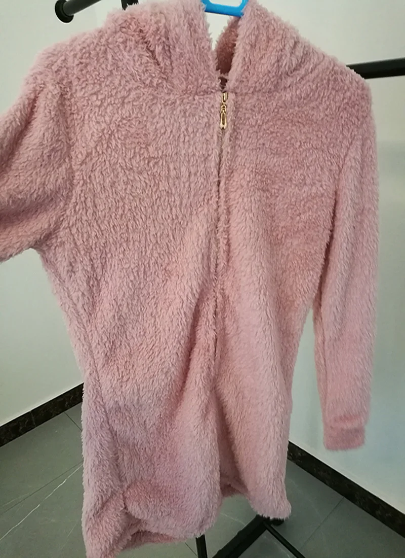Зимняя теплая Пижама Kugurumi для взрослых с длинным рукавом капюшоном кроличьими