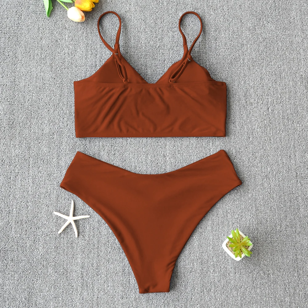 

2021 Sexy Solid Swimsuit Women Bikini Push Up Swimwear Vest Bikini Set Brazilian Bathing Suit Two Piece Swim Suit Female