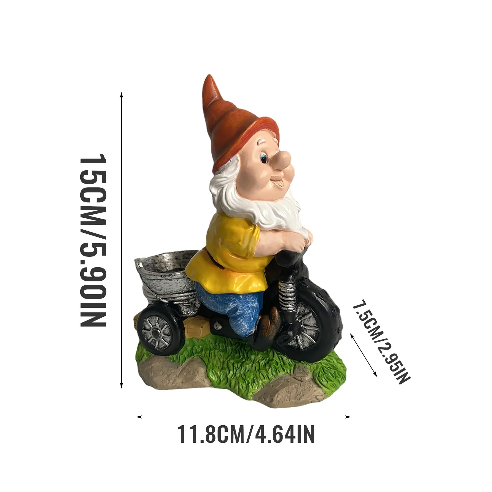 Карликовые украшения из смолы для езды на трехколесном велосипеде рукоделия