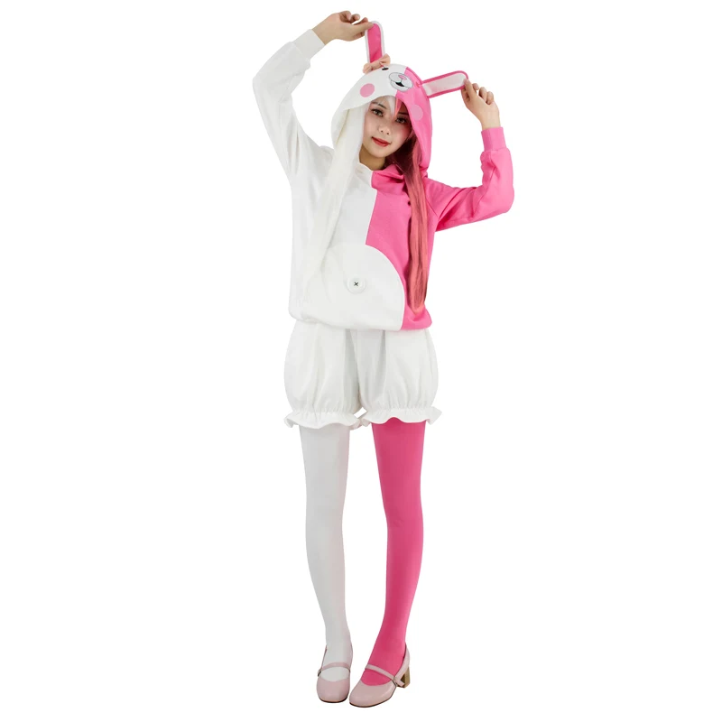 

Anime Danganronpa 2 Monomi Cosplay Costume Pink Rabbit Bear GIrls Coat Skirts Uniform Full Set Halloween Carnival Costumes