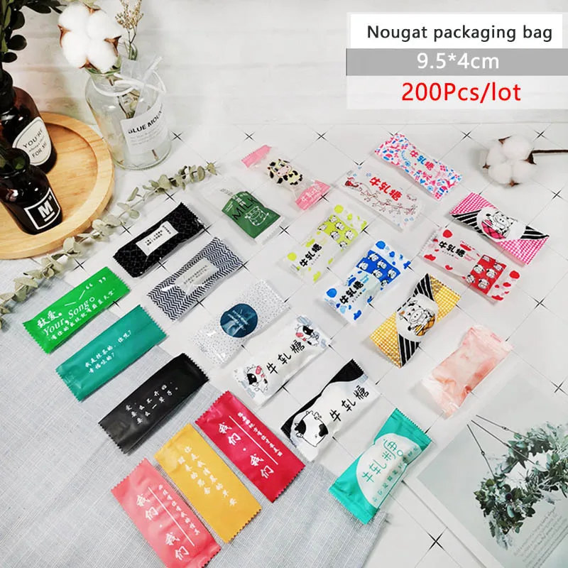 200 шт./лот упаковочный пакет с нугой Мультяшные пакеты молочной коровой головой