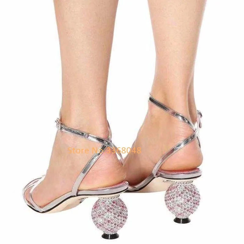 2020 летние новые сандалии с кристаллами Розовые туфли принцессы на каблуке 8 см