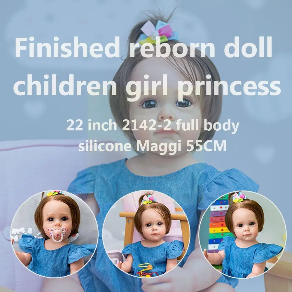 

Полноразмерная силиконовая игрушка для девочек, 55 см, волшебная Реборн, принцесса, ручная Детализация, водостойкая игрушка для девочек M2O8