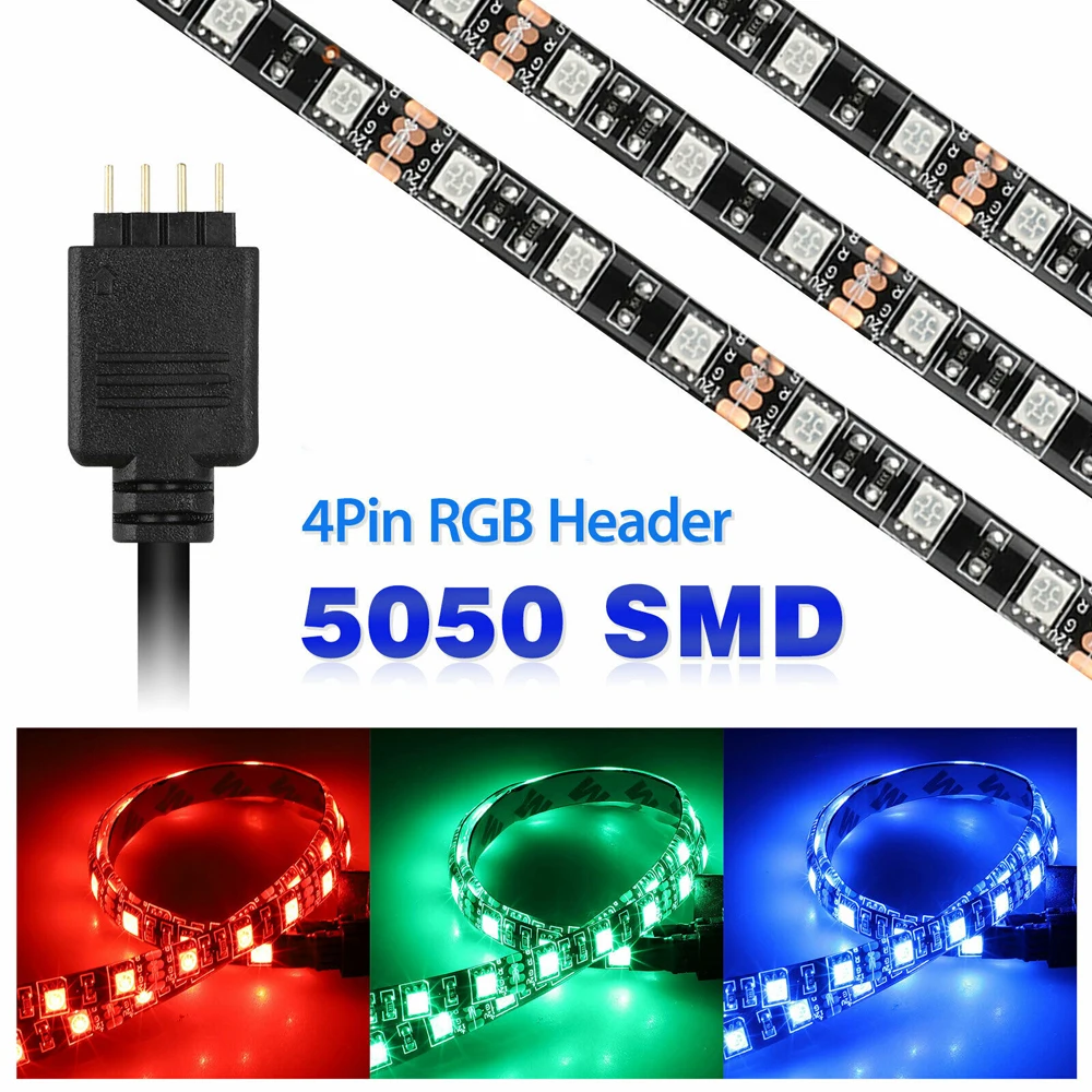 12V Светодиодные ленты RGB 4pin светодиодный заголовки для компьютерный корпус для ПК RGB игровая клавиатура 5050 Светодиодные ленты материнская плата Управление Панель цветная(RGB)-заголовок+ 12 V, G, красные/зеленые/голубые/желтые/B