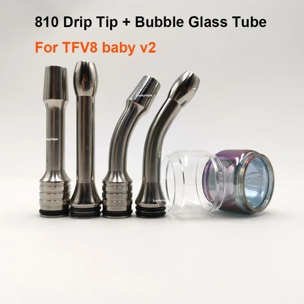 Замена 1 шт. Нержавеющая сталь длинный мундштук пирекс + 2 расширить Радуга Пузырь