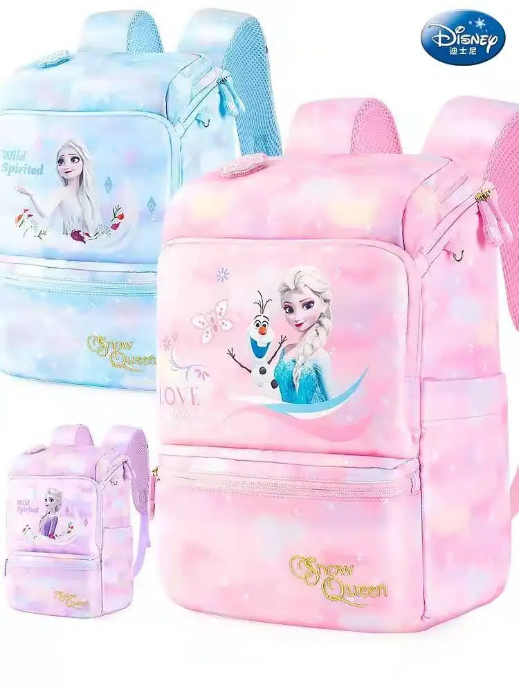Школьные портфели Disney «Холодное сердце» для девочек Анна, Эльза Олаф, рюкзак для начальной школы, ортопедическая сумка через плечо, подрост...