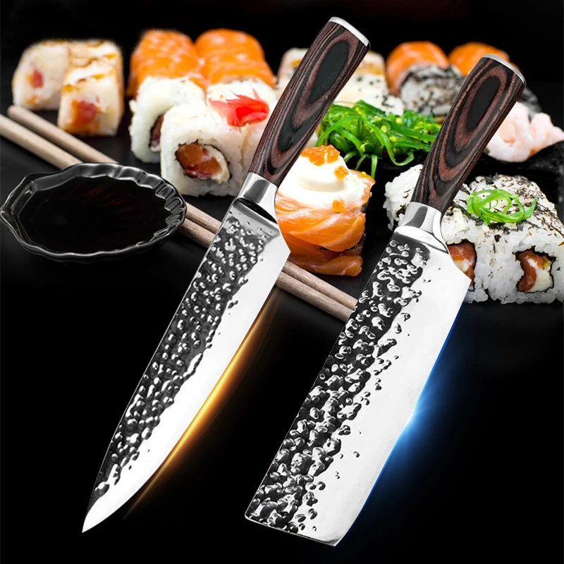 Кухонный нож 8 дюймов Chef 7CR17 440C немецкий японский резак из нержавеющей стали