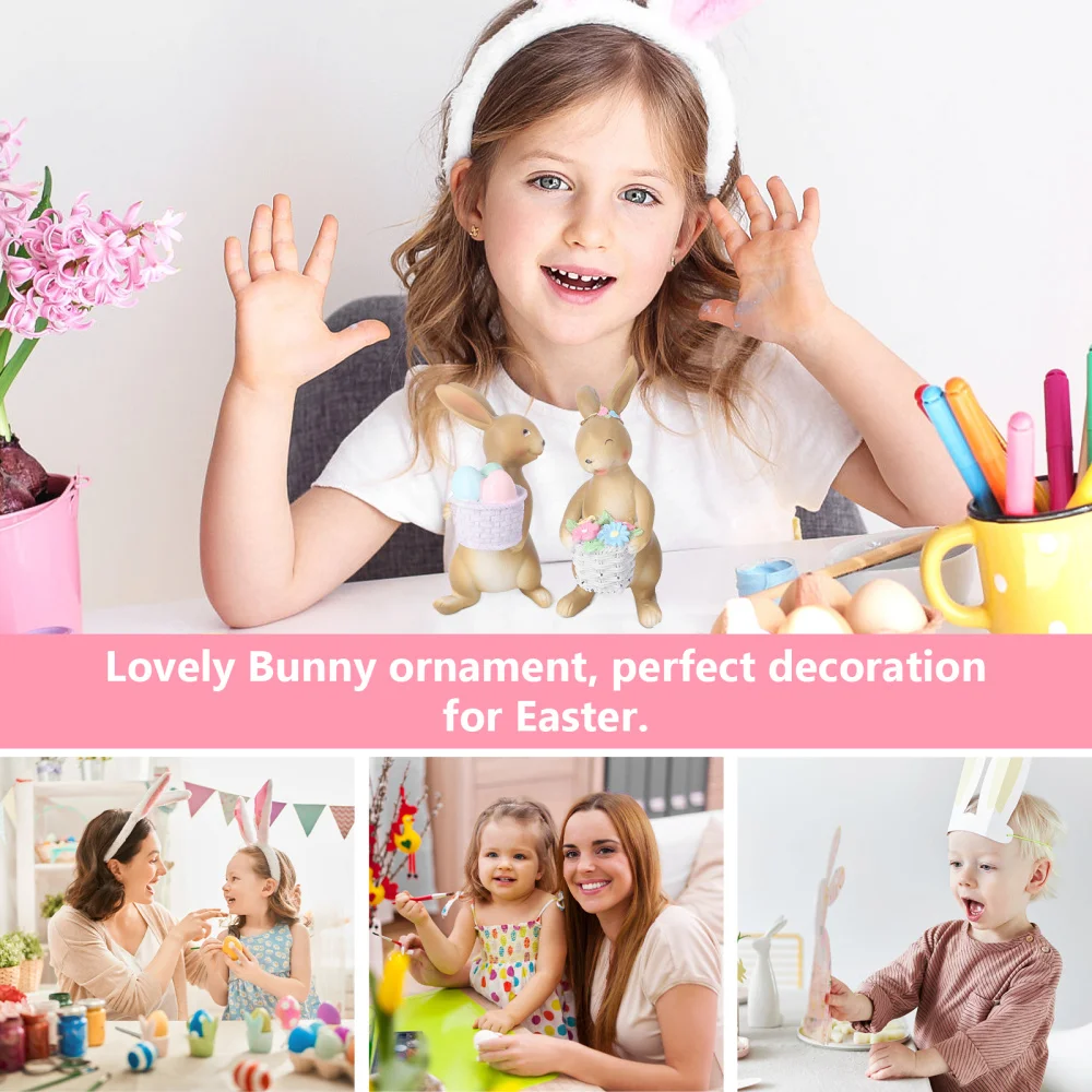 

1 Set Easter Resin Rabbit Rabbit Crafts Home Party Decorative Rabbits