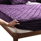 Плюшевый утолщенный стеганый наматрасник, мягкий Хрустальный бархат, двуспальная кровать, простыня с эластичным покрытием, подушка в комплект не входит