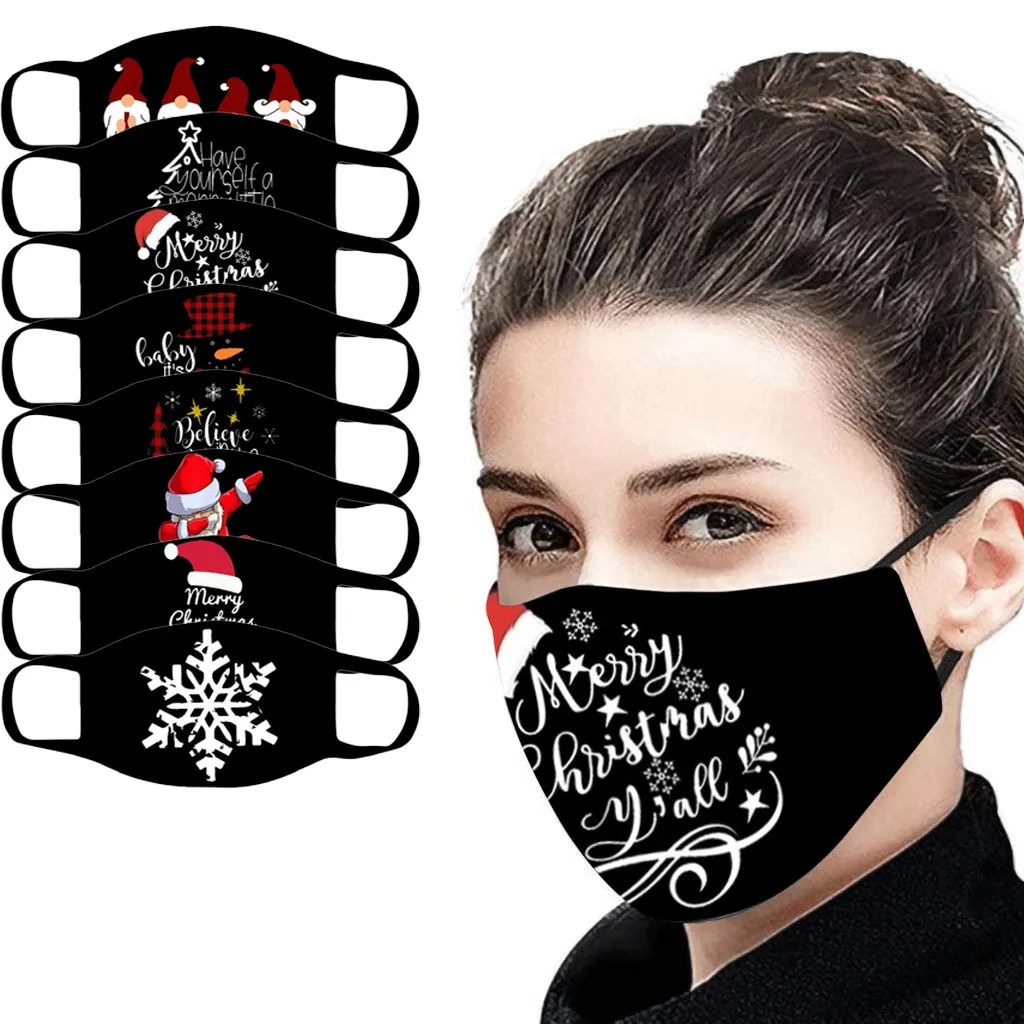 Рождественская маска для лица многоразовая моющаяся взрослых Mascaras Masque Adulte réutilable