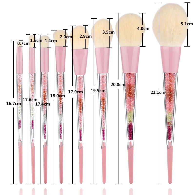 Набор цветных профессиональных кисточек для макияжа FLD 8 шт. набор теней век пудра