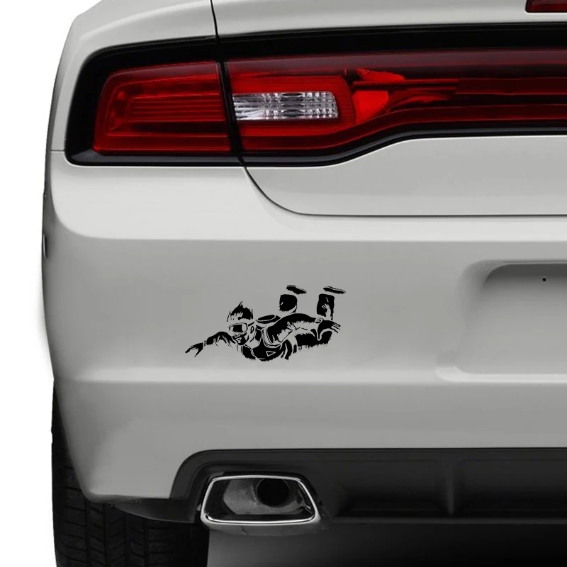 

18.5X8.9CM Skydiving Parachuting Decor Car Sticker Silhouette Vinyl Graphic