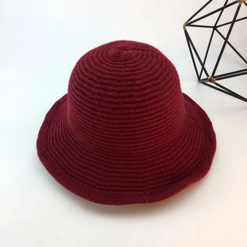 

Autumn and Winter Ladies Dome Curled Wool Knitting Warmth Fashion New Style New British Style Ladies Woolen Hat