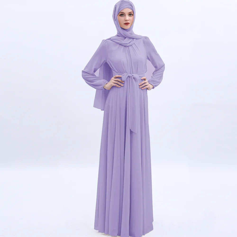 Рамадан ИД Мубарак шифоновая абайя Дубай, Турция мусульманское платье кафтан Ислам Макси платья Абая для женщин Vestido Robe Longue Femme
