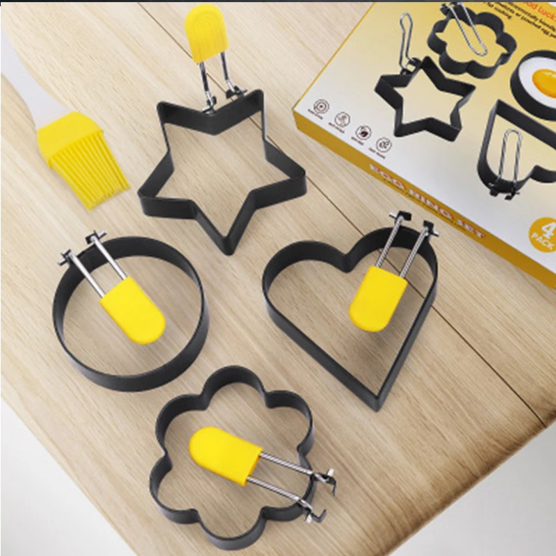 

Metal 4Style Fried Egg Pancake Shaper Omelette Mold Mould Frying Egg Cooking Tools Kitchen Accessories Gadget Rings Dropshipping