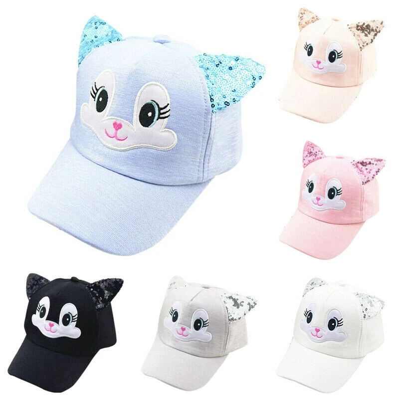 

Cute Cartoon Cat Ear Baby Cap Adjustable Baseball for Kids Children Boy Girl Sun Hat s Girls Summer New