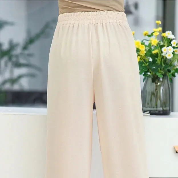 

Lace Patchwork Pants Women's Trousers 2021 Spring Summer Casual High Waist Wide Leg Pants Female Pantalon Mujer Plus Size