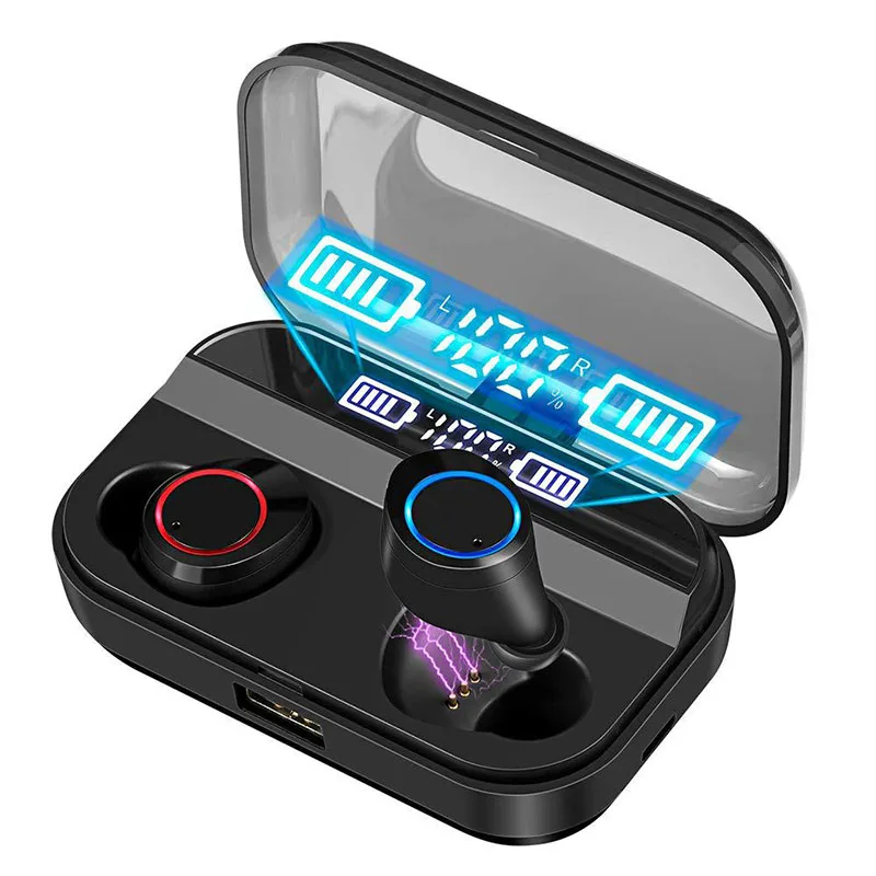 X11 TWS Беспроводные Bluetooth 5,0 Наушники дисплей питания сенсорный контроль Hifi стерео наушники IPX7 Водонепроницаемая гарнитура с зарядным устройством