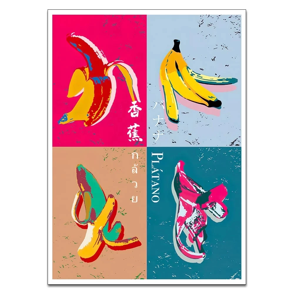 

Wall Art HD Printed Fruits Pictures Pop Banana Canvas Foods Home Decoration Modular Painting No Frame Cuadros For Living Room