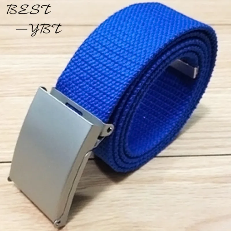20 Colors New Candy Men Women Unisex Boys Plain Webbing Cotton Canvas Metal Buckle Belt Accessories free shipping | Аксессуары для