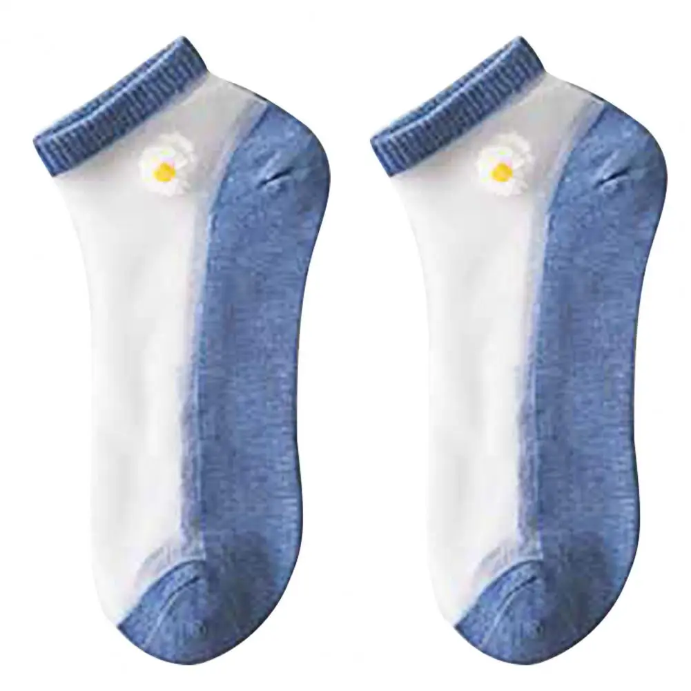 

Hot Sale!!1 Pair Marguerite Antiskid Stretchy Clear Thin Invisible Women Ankle Short Socks for Party