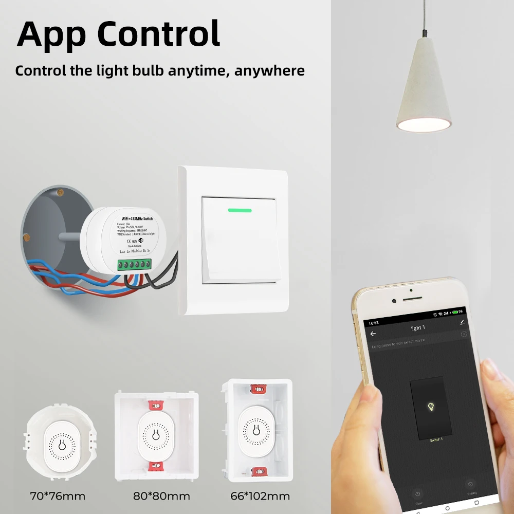 Умный беспроводной сенсорный выключатель smatrix Tuya Wi-Fi RF433 16 А светильник енный