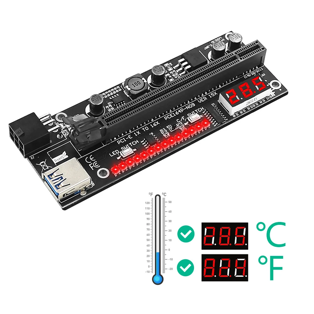 Кабель питания TISHRIC шатер VER15X Plus PCIE Riser 15X SATA на 6 контактов карта Express 1X 16X Solt для