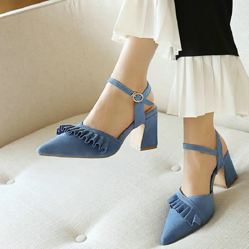 Женские туфли лодочки с острым носком на квадратном каблуке|Боссоножки и