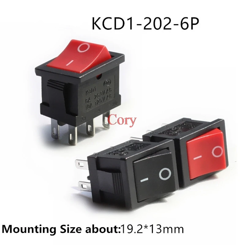 6-контактный двухпозиционный кулисный переключатель 250 В/6 А 125 В/10 переменного