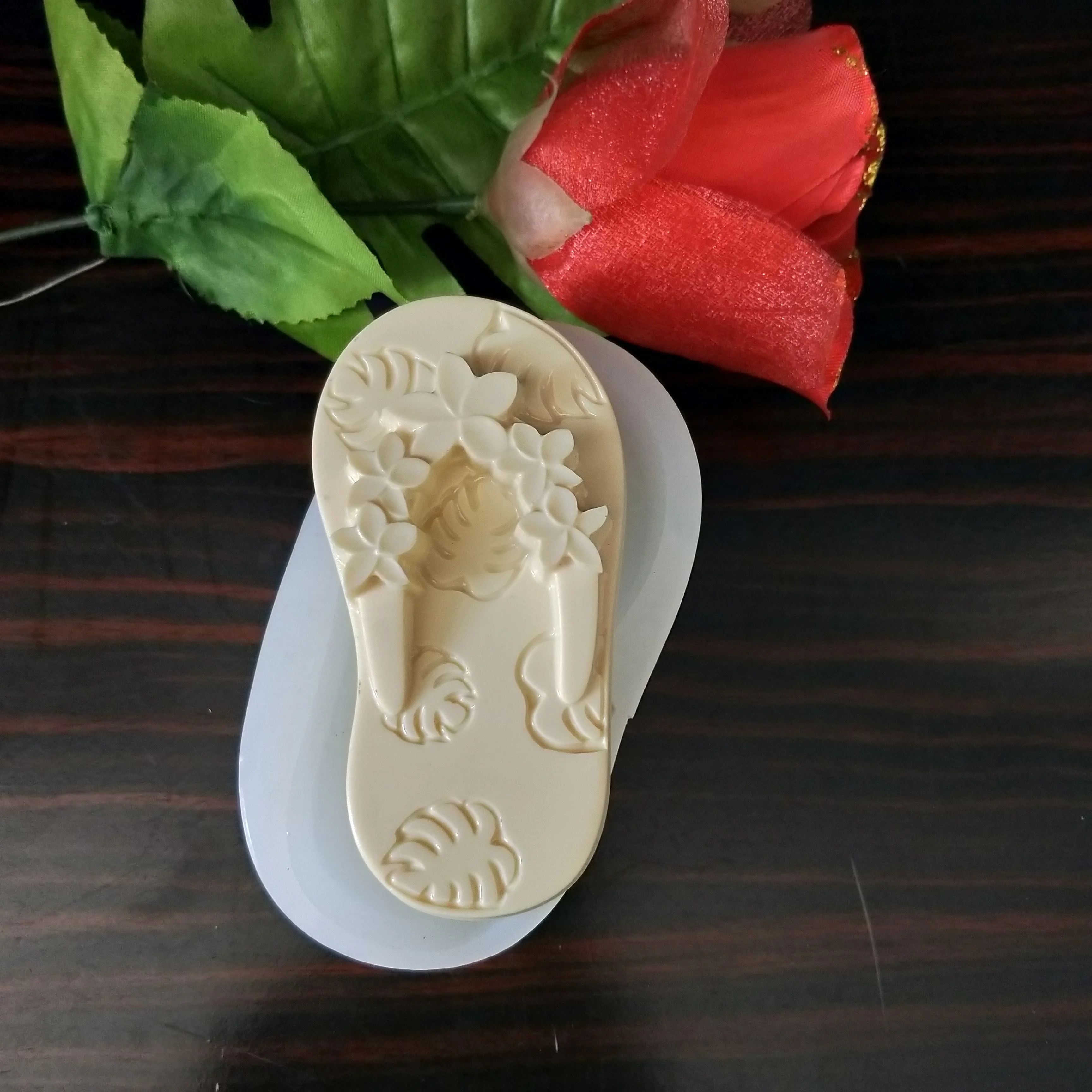 QT0219 PRZY силиконовая формочка в виде цветов Тапочки Monstera мыло для обуви Mold помадная