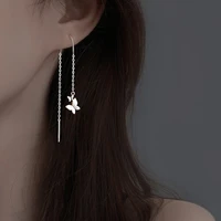 long tassel butterfly pendant drop earrings for women bijoux moon star ear line female dangle hanging earring party jewelry gift