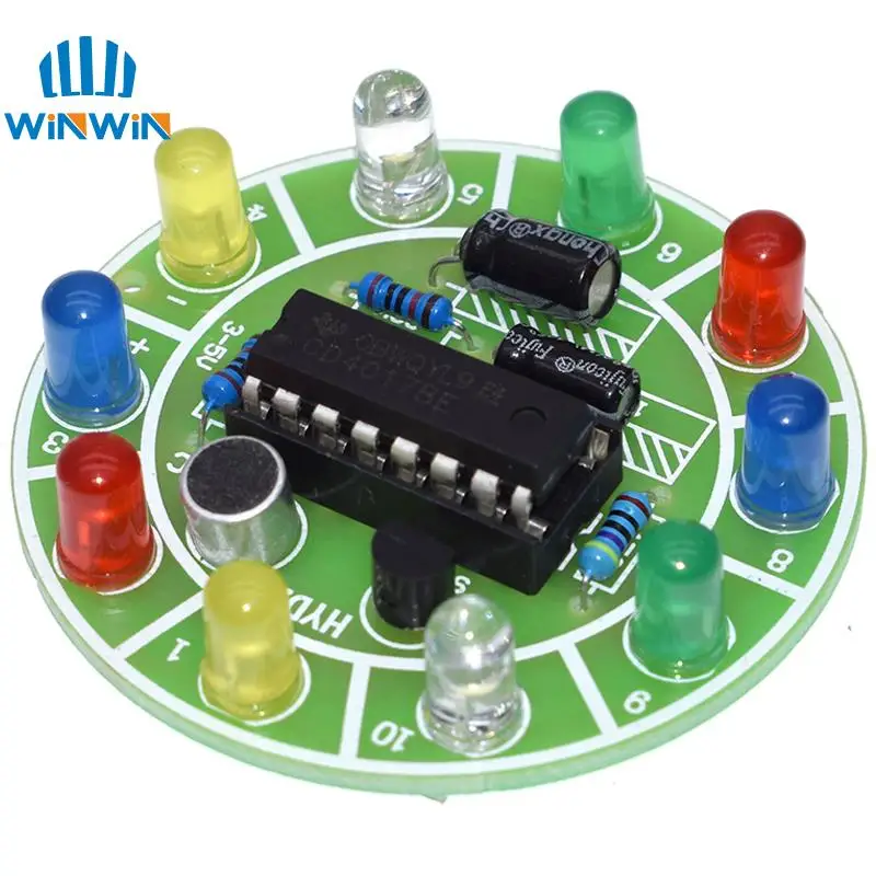 Набор для творчества CD4017 цветной голосовое управление вращающийся светодиодный